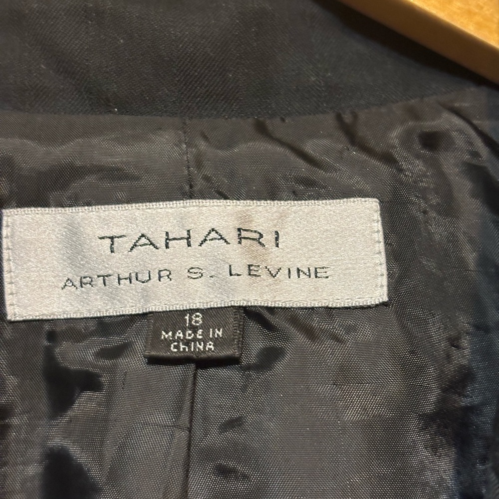 Tahari Single-Button Blazer, Subtle Pin-Striping - Picture 2 of 5